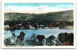 Shore In Cooperstown New York NY Bird's Eye View Mountain Attraction Postcard