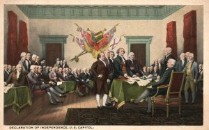 Vintage Postcard Declaration Of Independence U. S. Capitol Washington D. C.