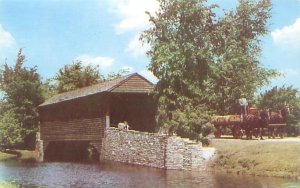 Dearborn Michigan Greenfield Village  Covered Bridge Chrome Postcard Unused