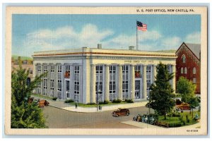 1946 US Post Office Exterior Building New Castle Pennsylvania Vintage Postcard