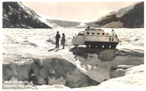 Columbia Icefields Sno-Mobile Note Message Real Photo Postcard