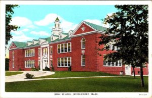 Middleboro, MA Massachusetts  HIGH SCHOOL  Middleborough  ca1920's Postcard