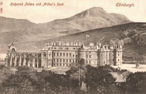 Vintage Postcard 1910's Holyrood Palace and Arthur's Seat Edinburgh