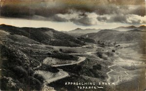 RPPC Postcard Topanga Canyon Approaching Storm Los Angeles County Twisty Highway