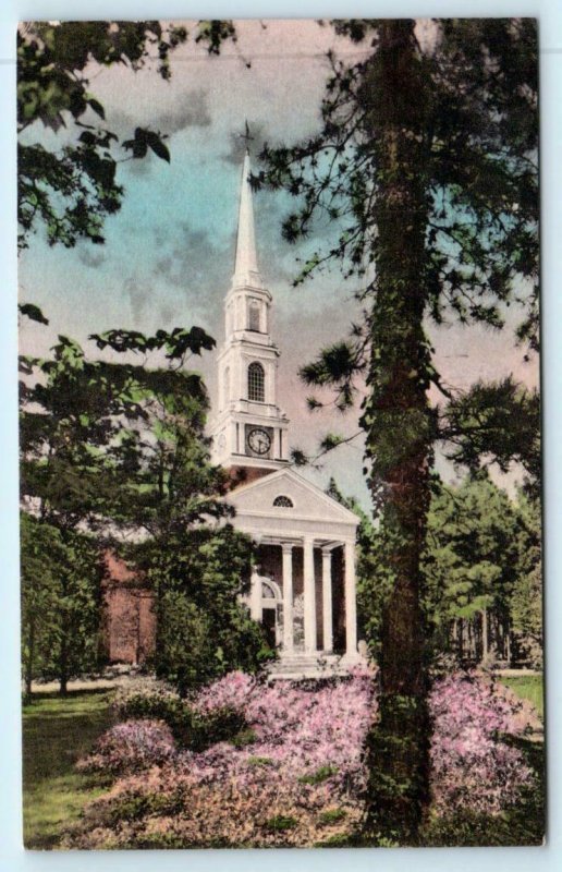 PINEHURST, North Carolina NC ~ Handcolored VILLAGE CHAPEL Albertype   Postcard