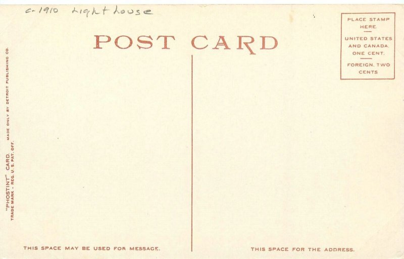 C1910 Boston Massachusetts The Graves light  Phostint Postcard 25-1326