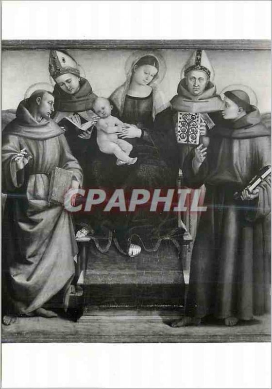 Postcard Modern Cortona 650 m Madonna with Jesus The Saints (L Singorelli) Mu...