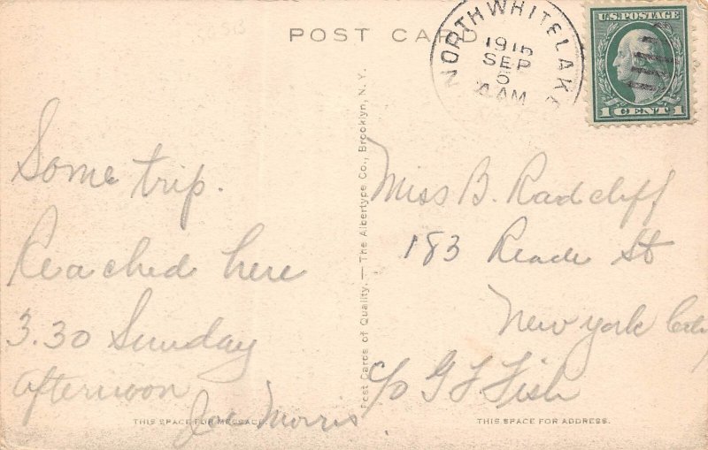 North White Lake New York View From P. O. Looking West, B/W Lithograph PC U12001