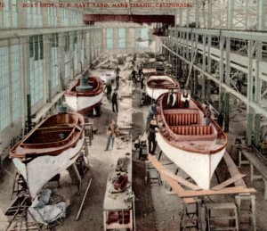 Navy Boat Shop Mare Island Vallejo California CA Postcard