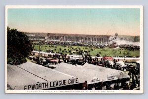 ACROSS OVAL EPWORTH LEAGUE CAFE BROCKTON FAIR MASSACHUSETTS POSTCARD (1912) 107