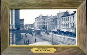 Fort Wayne IN Indiana Main Street Trolleys Shops c1910 Vintage Postcard