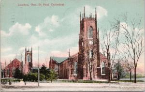 St. Paul Cathedral London Ontario ON Ont c1908 Antique Postcard D41