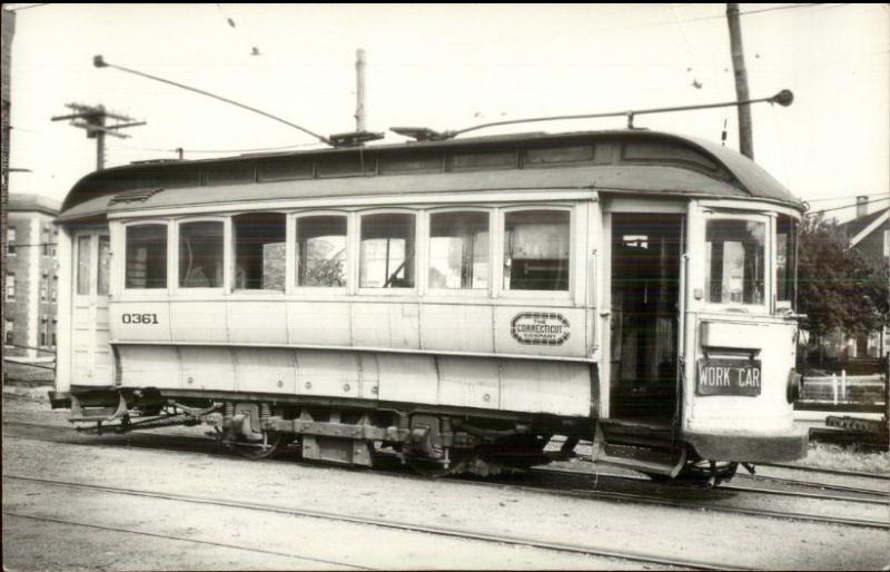 1940s-50s Connecticut Street Trolley #0361 EKC Real Photo Postcard 