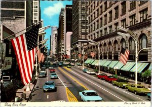 2~4X6 Postcards Chicago, IL Illinois STATE STREET SCENE & GRANT PARK~Boat Rides