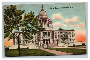 Vintage 1943 Postcard State House Building Providence Rhode Island