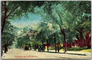 1910 Peachtree Street Atlanta Georgia Trees Residential Houses Posted Postcard