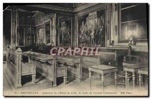 Old Postcard Brussels Interior of I & # City 39Hotel The hall of the municipa...