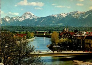 Austria Villach Draubruecke mit Millagskogel 1970