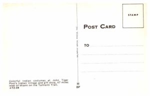 Postcard NATIVE INDIAN SCENE Miami Florida FL AT6091