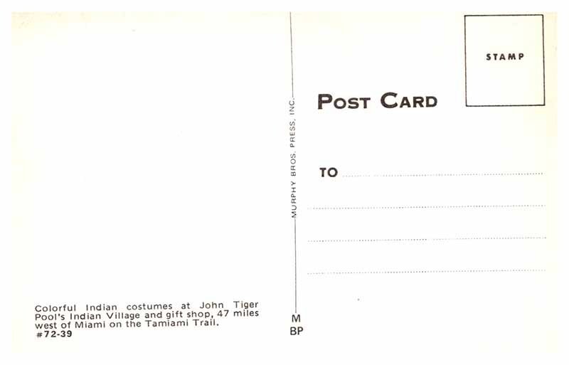 Postcard NATIVE INDIAN SCENE Miami Florida FL AT6091