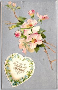 Flower Bouquet Lovely Petals Valentine Heart Flower Greetings Postcard