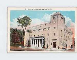 Postcard Masonic Temple Binghamton New York USA