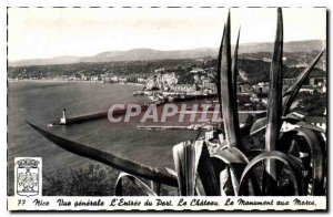 Postcard Old Nice the entrance general view of the Port castle the war memorial