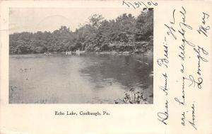 A23/ Coolbaugh Pennsylvania Pa Postcard 1906 Echo Lake Scene