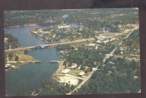 PORT RICHEY TO NEW PORT RICHEY FLORIDA BRIDGE BIRDSEYE VIEW VINTAGE POSTCARD