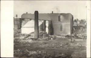 Damaged Building - FIRE PEOTONE IL Written on Back Real Photo Postcard #1 spg 