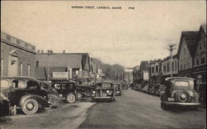 CARIBOU ME Sweden Street Scene OLD CARS Old Postcard