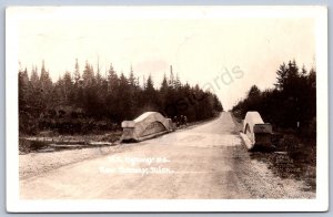 K22/ New Norway Michigan RPPC Postcard c40-50s Bridge Road 203