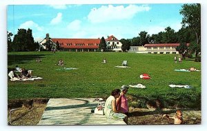 ANGOLA, IN Indiana ~  POTAWATOMI INN c1950s Steuben County Roadside Postcard