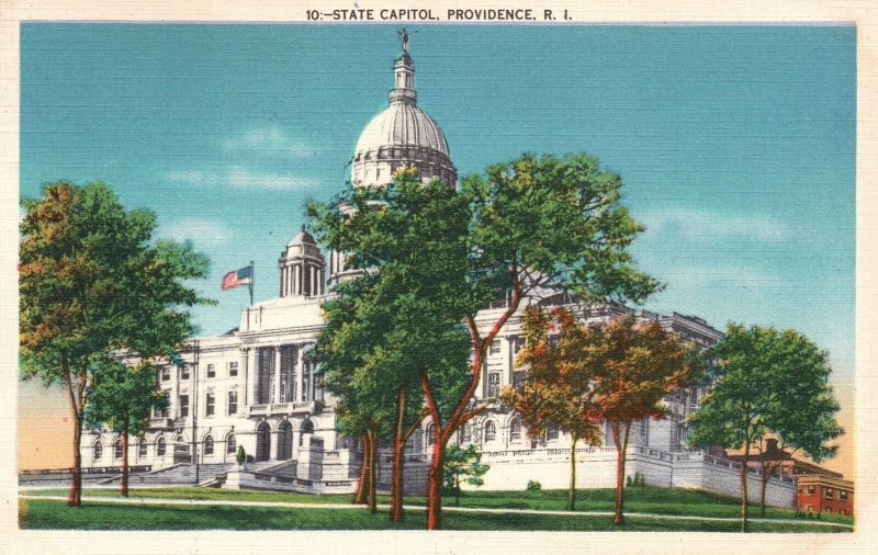 Vintage Postcard State Capitol Government Building Providence Rhode Island RI