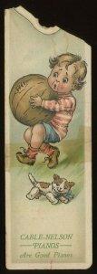 c1915 CABLE-NELSON PIANO CO EMBOSSED VICTORIAN TRADE CARD BOOKMARK  19-4