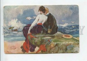 436082 Hal HURST Lovers near sea WEEK-END Vintage TUCK #2775 postcard