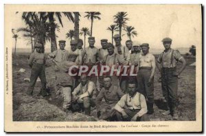 Old Postcard Army prisoners Germans in South Algerian Algeria The Hairdresser...