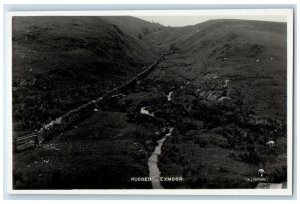 c1940's Scene at Rugged Exmoor Somerset Devon England RPPC Photo Postcard