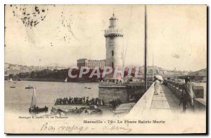 Old Postcard Marseille Lighthouse St. Mary