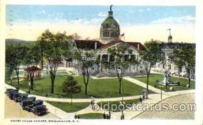 Binghamton, New York USA Court House Square 1919 light postal making on front...