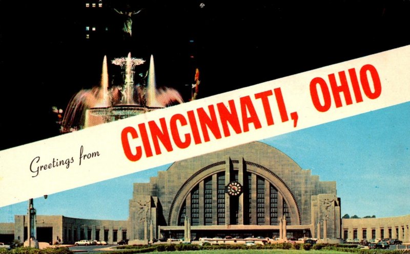 Ohio Cincinnati Greetings Showing Union Station 1967