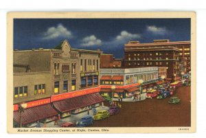 OH - Canton. Market Avenue Street Scene at Night ca 1941