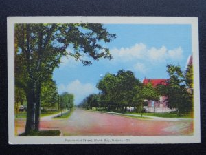 Canada ONTARIO Residential Street, North Bay c1940s Postcard by P.E. Co.