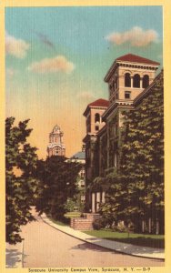 Syracuse University Campus View Syracuse New York NY Vintage Postcard c1930