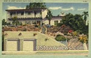 Home of Janet Gaynor - Santa Monica, California CA Postcard