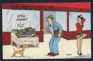 'Where were you when I was fishing?' unused c1930's