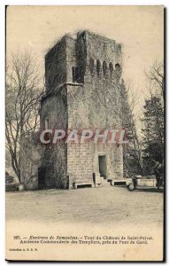 Old Postcard surroundings Remoulins Tour Chateau of Saint Privat Former Comma...