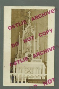 Tipton IA RPPC c1910 INTERIOR CATHOLIC CHURCH Altar nr Iowa City Mt. Vernon