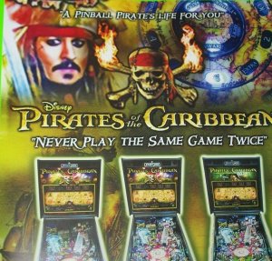 Pirates Of The Caribbean Original Pinball Machine Wall Art Poster Signed