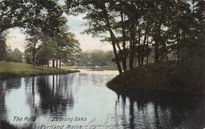 Maine Portland The Pond Deering Oaks 1906